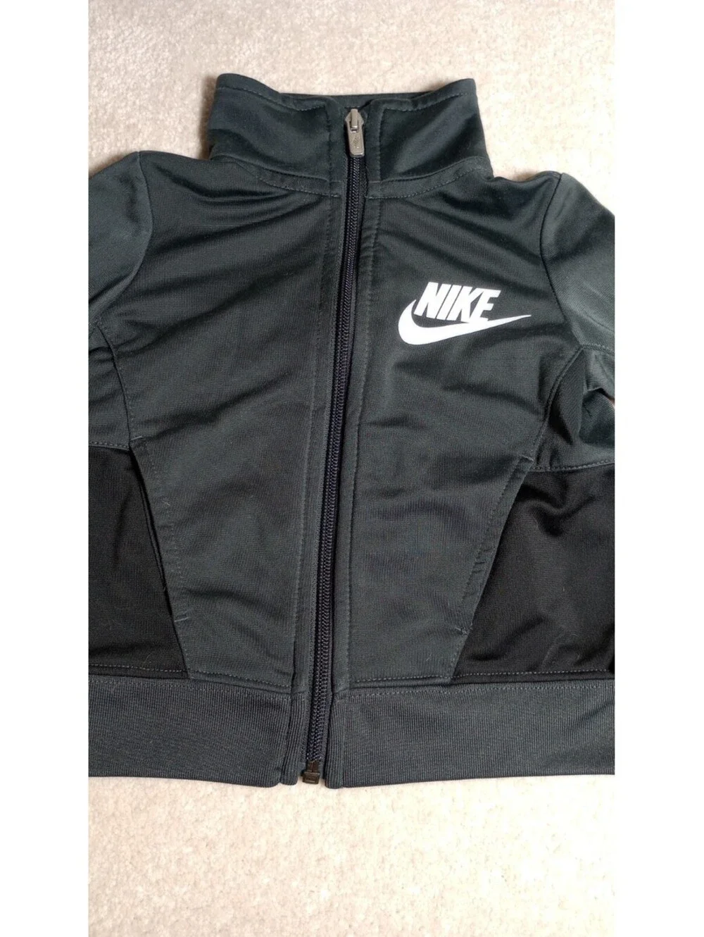 Boy’s Nike Black  Track Jacket - Size 2T Toddler Big Swoosh Zip Up 1-2 Years